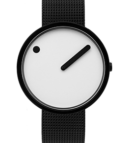 часы  Picto 40 mm White <br>/ Black Polished  фото 1