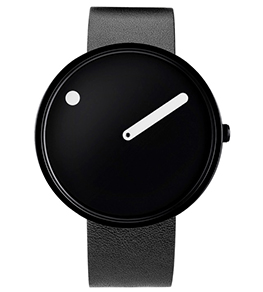 часы  Picto 40 mm Black <br>/ Black Leather  фото 1