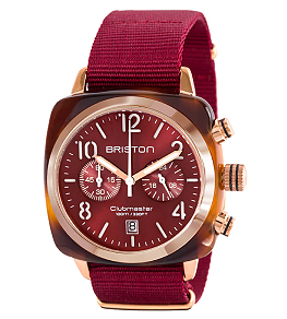 BRISTON CLUBMASTER CHRONO GOLD RED 