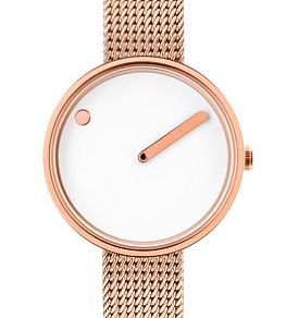 часы  Picto 30 mm White / <br>Rose Gold Polished  фото 1