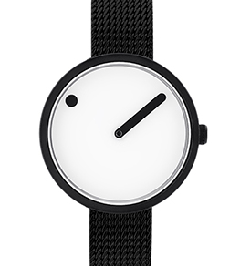 часы  Picto 30 mm White <br>/ Black Polished  фото 1