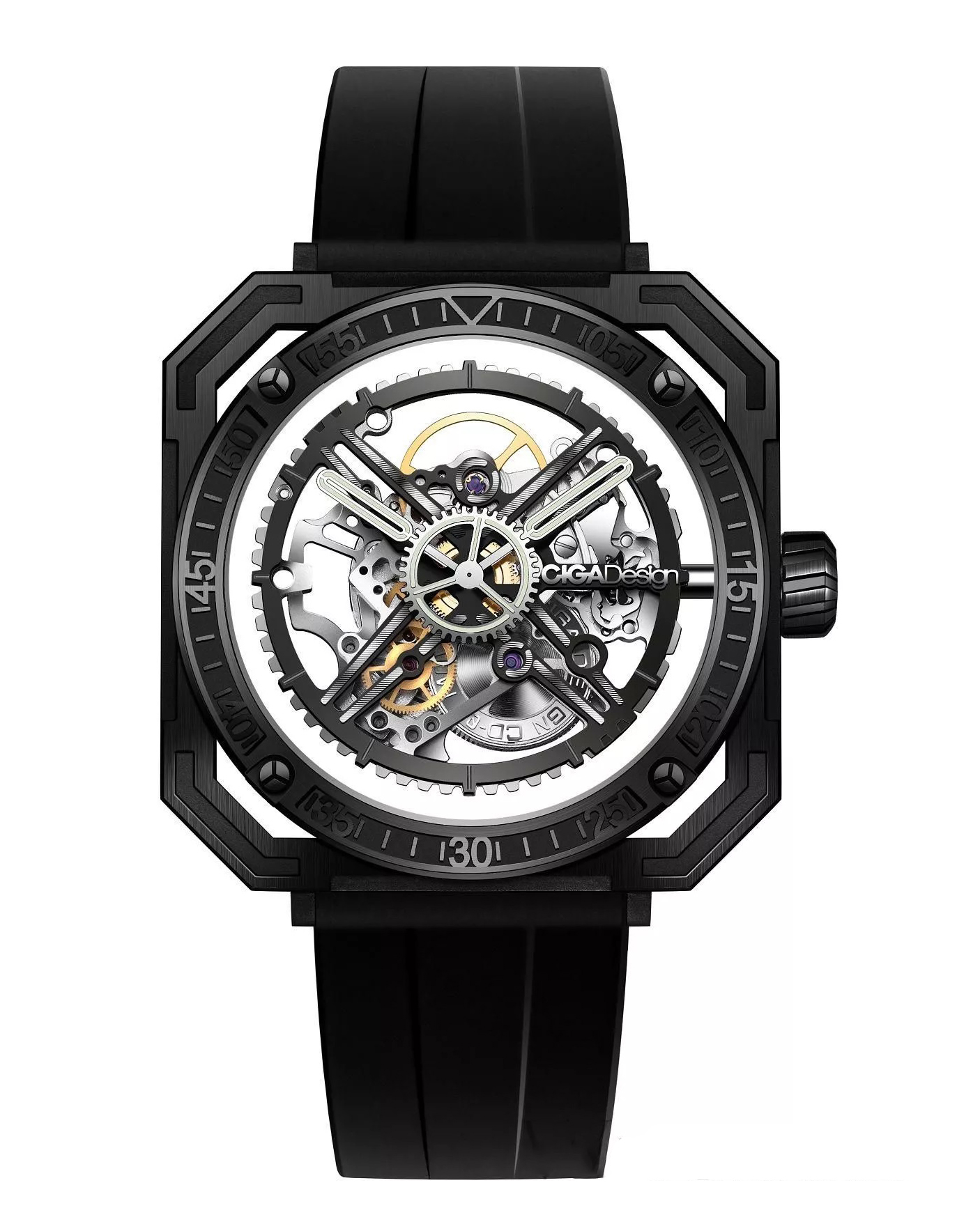 часы CIGA Design M Series Magician TITAN DLC BLACK (3 в 1) Automatic M051-BB01-W6B фото 5
