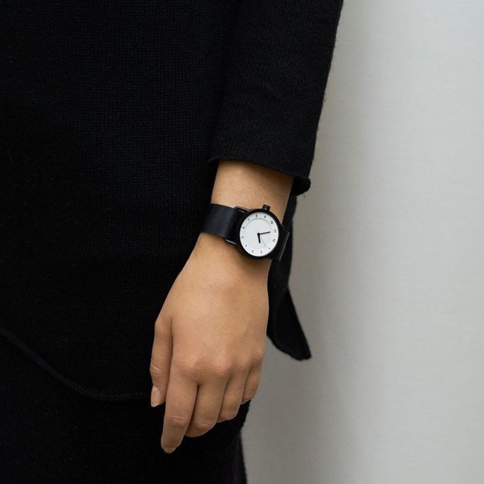 часы TID No.1 White Black Leather фото 6