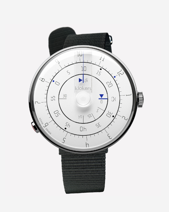 часы Klokers KLOK-01 MINIMAL WHITE Black nylon фото 4
