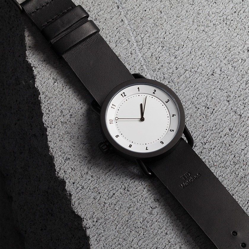 часы TID No.1 White Black Leather фото 7
