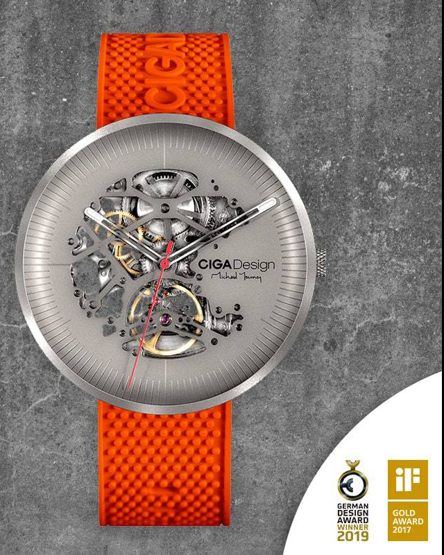 часы CIGA Design MICHAEL YOUNG SERIES TITANIUM EDITION ORANGE AUTOMATIC	 фото 5