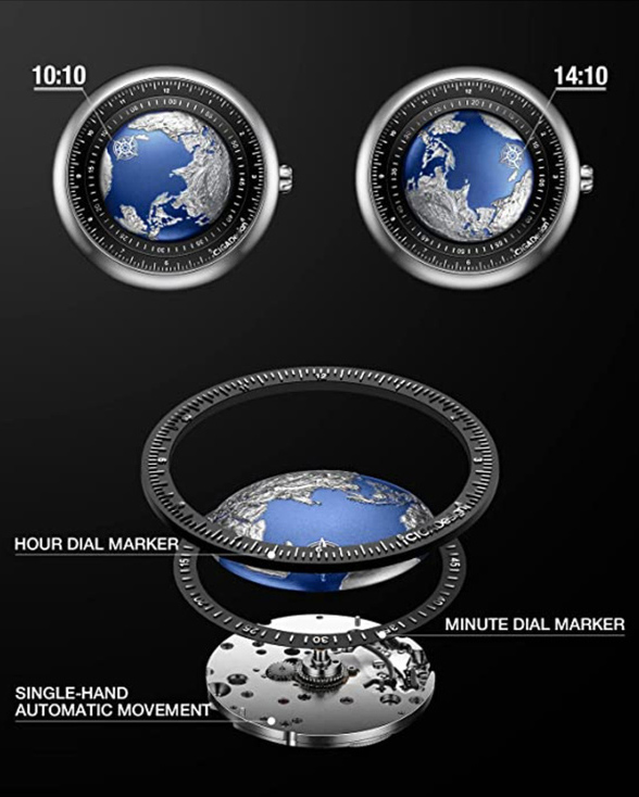 часы CIGA Design U-Series Blue Planet GPHG Titanium Mechanical U031-TU02-W6U фото 10